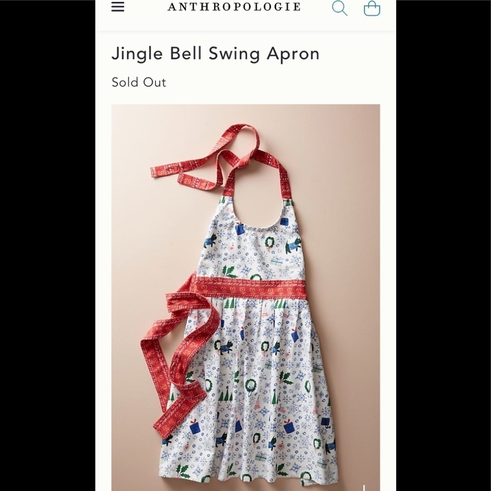 NWOT Anthropologie Jingle Bells Apron